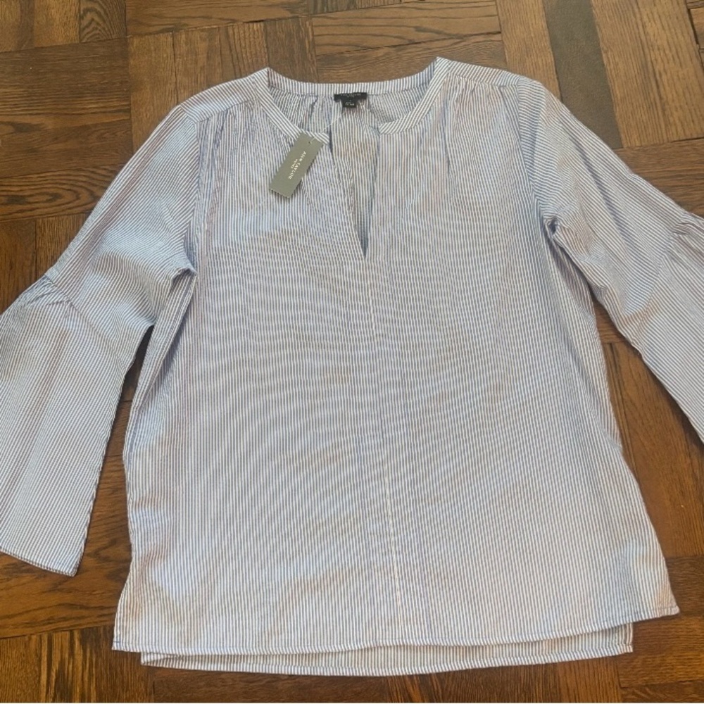 Any Taylor Blue & White Striped Top